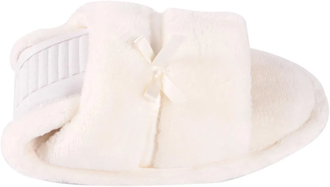 Home Slipper Open Toe Slippers Womens Soft Fuzzy Flannel Memory Foam Non-Slip Indoor Slippers