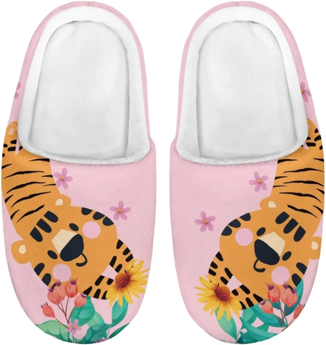 Home Slippers for Girls Boys, House Slippers Anti-Slip Winter Indoor Shoes Soft Plush Warm Preppy Slipper