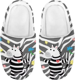Home Slippers for Girls Boys, House Slippers Anti-Slip Winter Indoor Shoes Soft Plush Warm Preppy Slipper