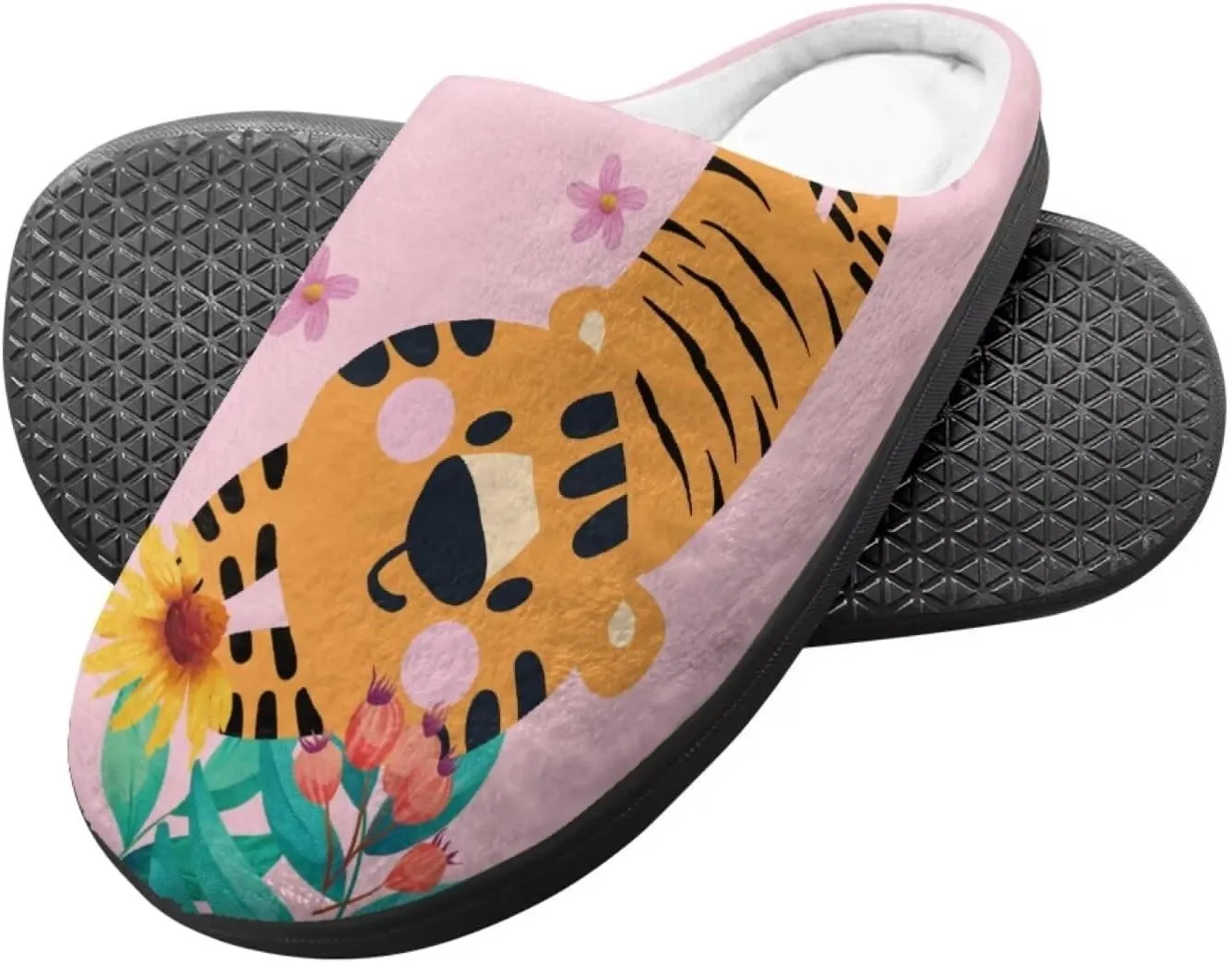 Home Slippers for Girls Boys, House Slippers Anti-Slip Winter Indoor Shoes Soft Plush Warm Preppy Slipper