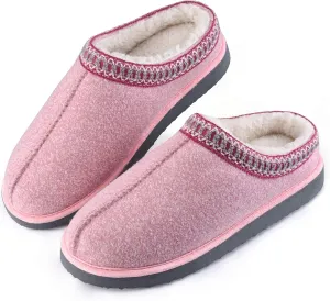 Homitem House Bedroom Slippers for Women Platform Shoes Indoor and Outdoor with Fuzzy Lining Hard Sole Memory Foam Slip on