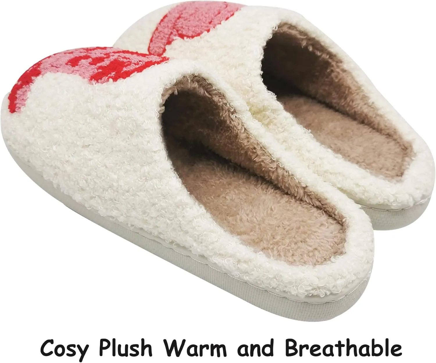 House Slippers for Women Men, Plush Warm Fuzzy Slippers, Cozy Memory Foam Checkered Slippers, Bedroom Indoor Outdoor Slip on Plaid Shoes with Fur
