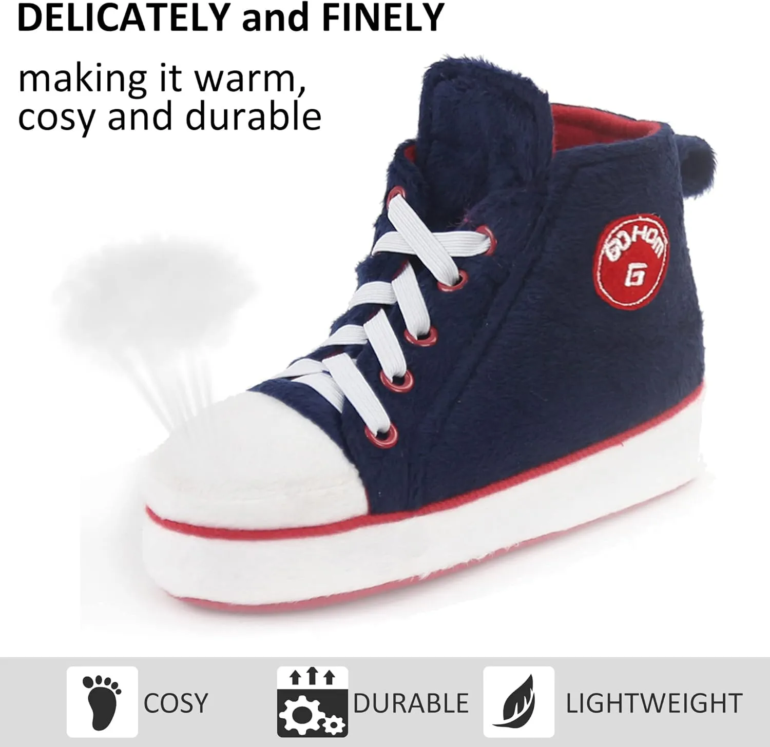 House Sneaker Slippers for Men Warm Winter Funny Cozy Indoor Sneakers Slipper Shoes Boys