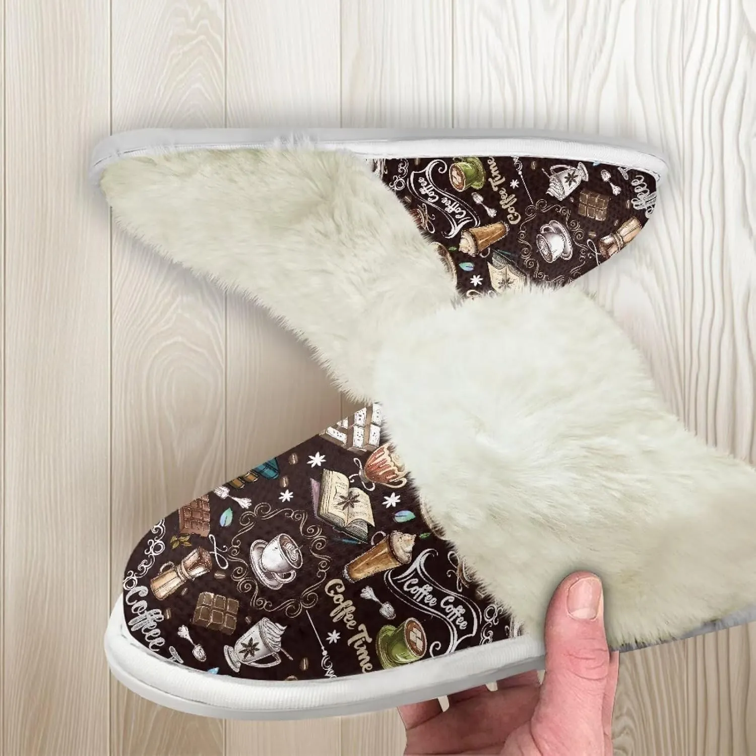 Howilath Fuzzy Slippers Women with Fur Edges House Shoes Bedroom Plush Slippers for Indoor & Outdoor