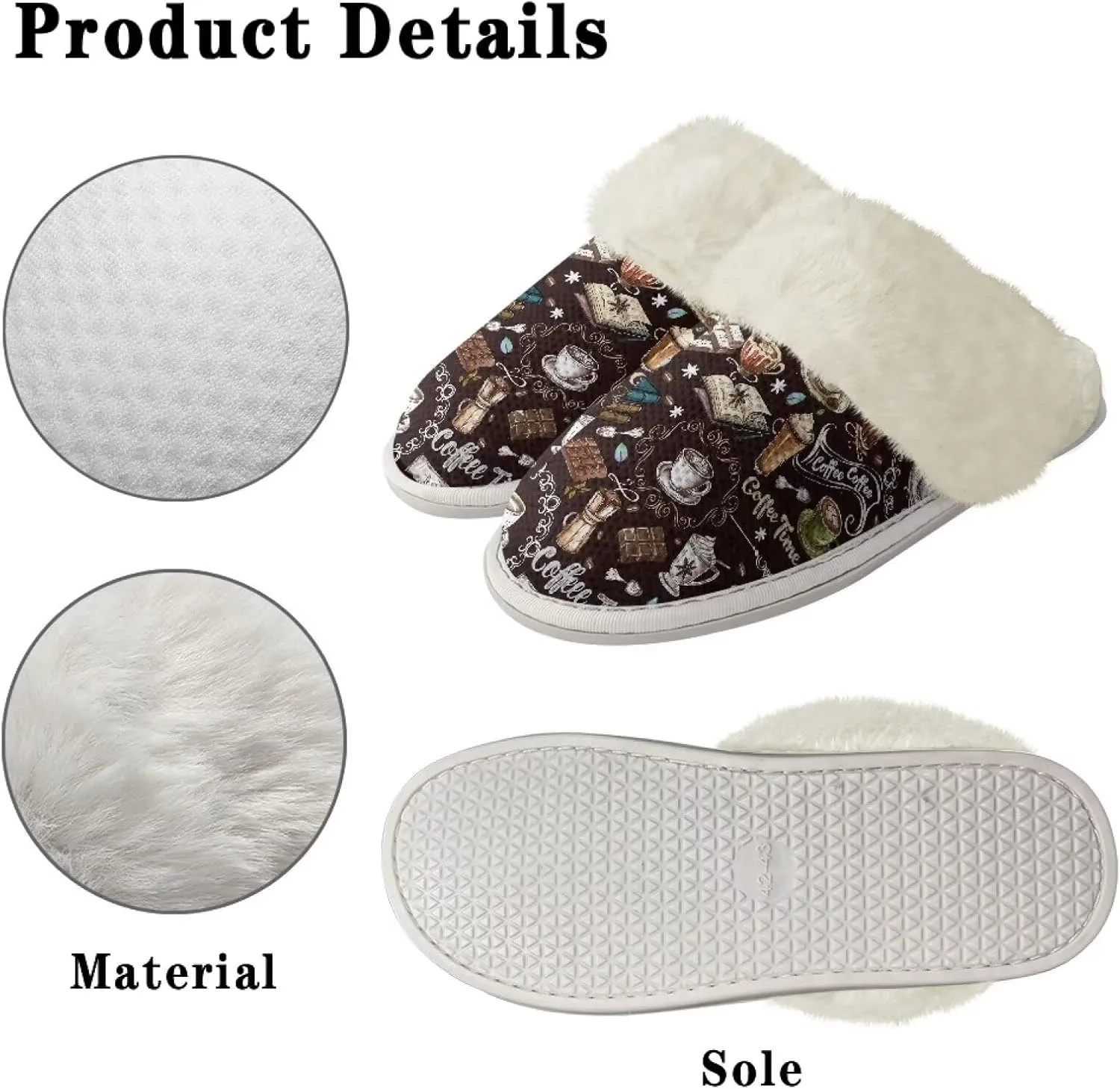 Howilath Fuzzy Slippers Women with Fur Edges House Shoes Bedroom Plush Slippers for Indoor & Outdoor