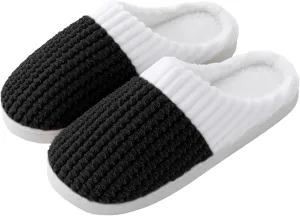 HUXMEYSON Slippers for Women, Memory Foam Womens Slippers, Cozy & Warm House Slippers for Woman Indoor Outdoor with Faux Fur Lining & Anti-Slip Sole