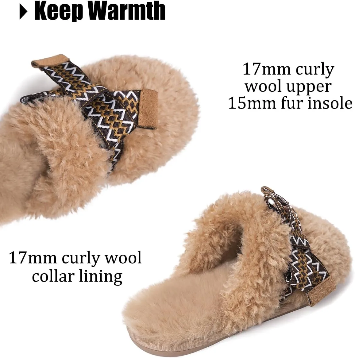 IPSAE Womens Maxi Curly Slide Slippers Winter Memory Foam Slippers Cozy Fuzzy Slippers Women Gifts House Cloud Bow Slippers for Women.