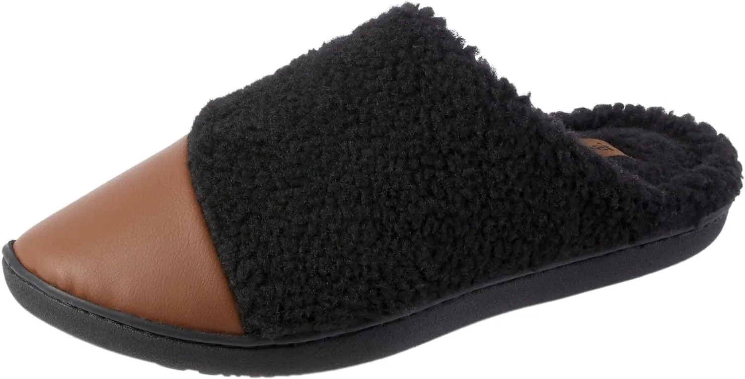 Isotoner Women's Clog Slipper: Indoor/Outdoor, Non-Slip, Memory Foam, Vegan Leather, Machine Washable