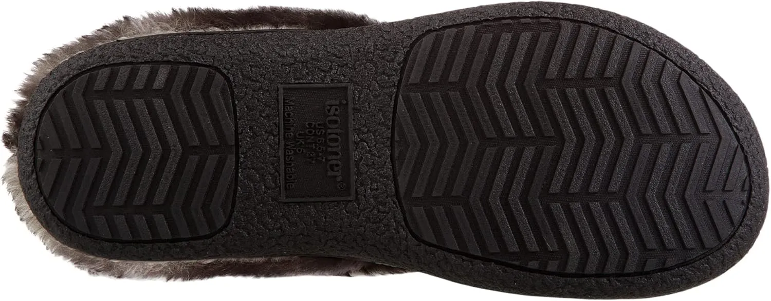isotoner Women's Microsuede Mallory Hoodback Slipper, with Memory Foam and Indoor/Outdoor Sole