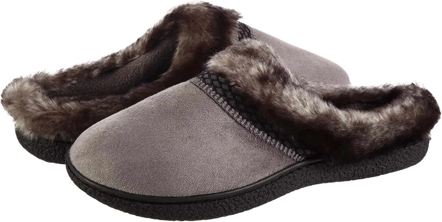 isotoner Women's Microsuede Mallory Hoodback Slipper, with Memory Foam and Indoor/Outdoor Sole