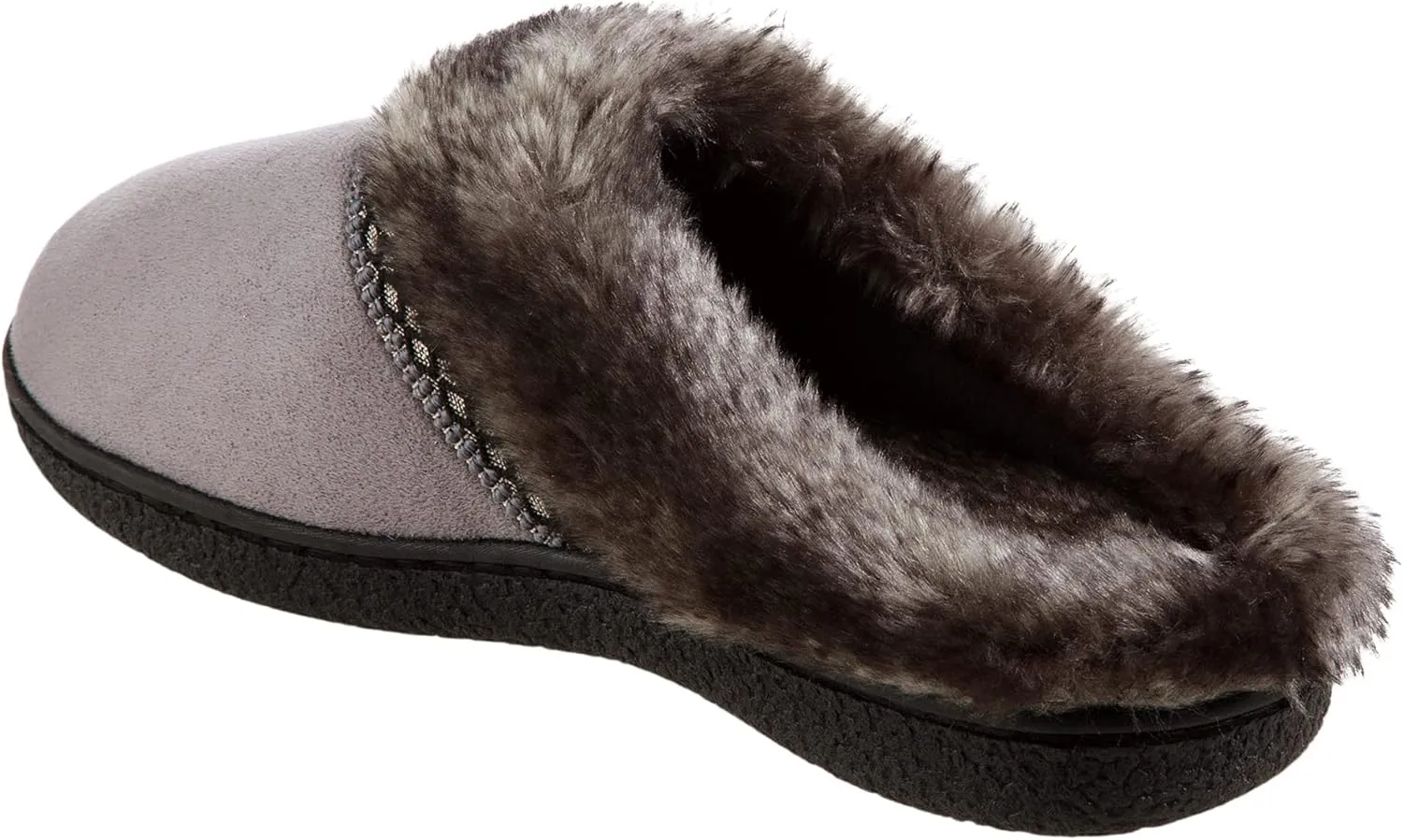 isotoner Women's Microsuede Mallory Hoodback Slipper, with Memory Foam and Indoor/Outdoor Sole