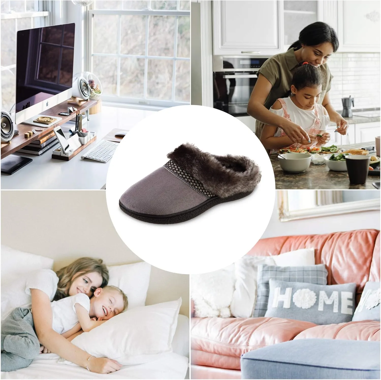 isotoner Women's Microsuede Mallory Hoodback Slipper, with Memory Foam and Indoor/Outdoor Sole