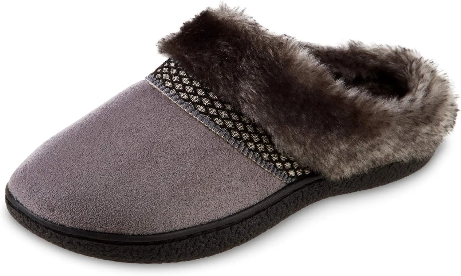 isotoner Women's Microsuede Mallory Hoodback Slipper, with Memory Foam and Indoor/Outdoor Sole