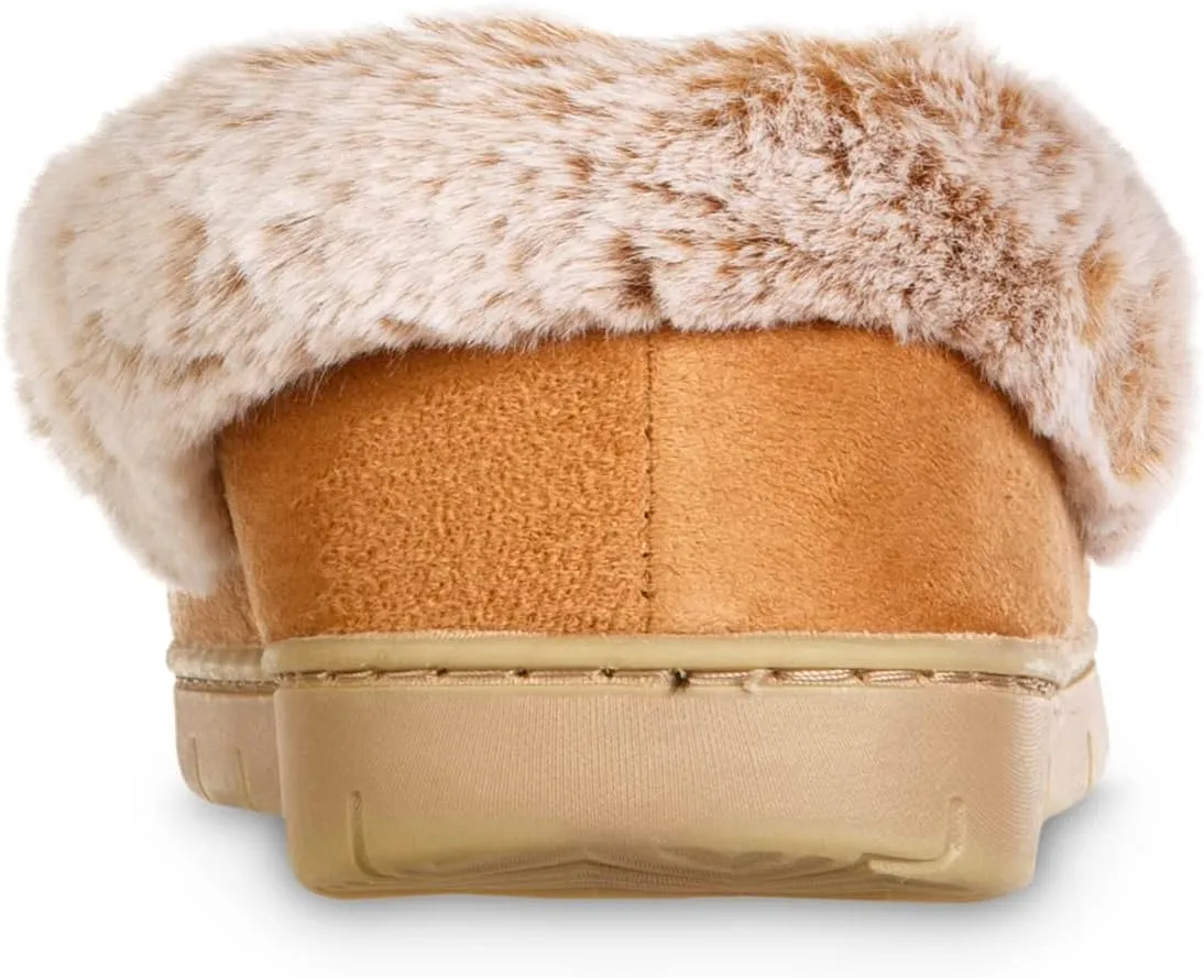 isotoner Women's Microsuede Moccasin Slippers Non-Slip, Indoor/Outdoor, Memory Foam, Machine Washable