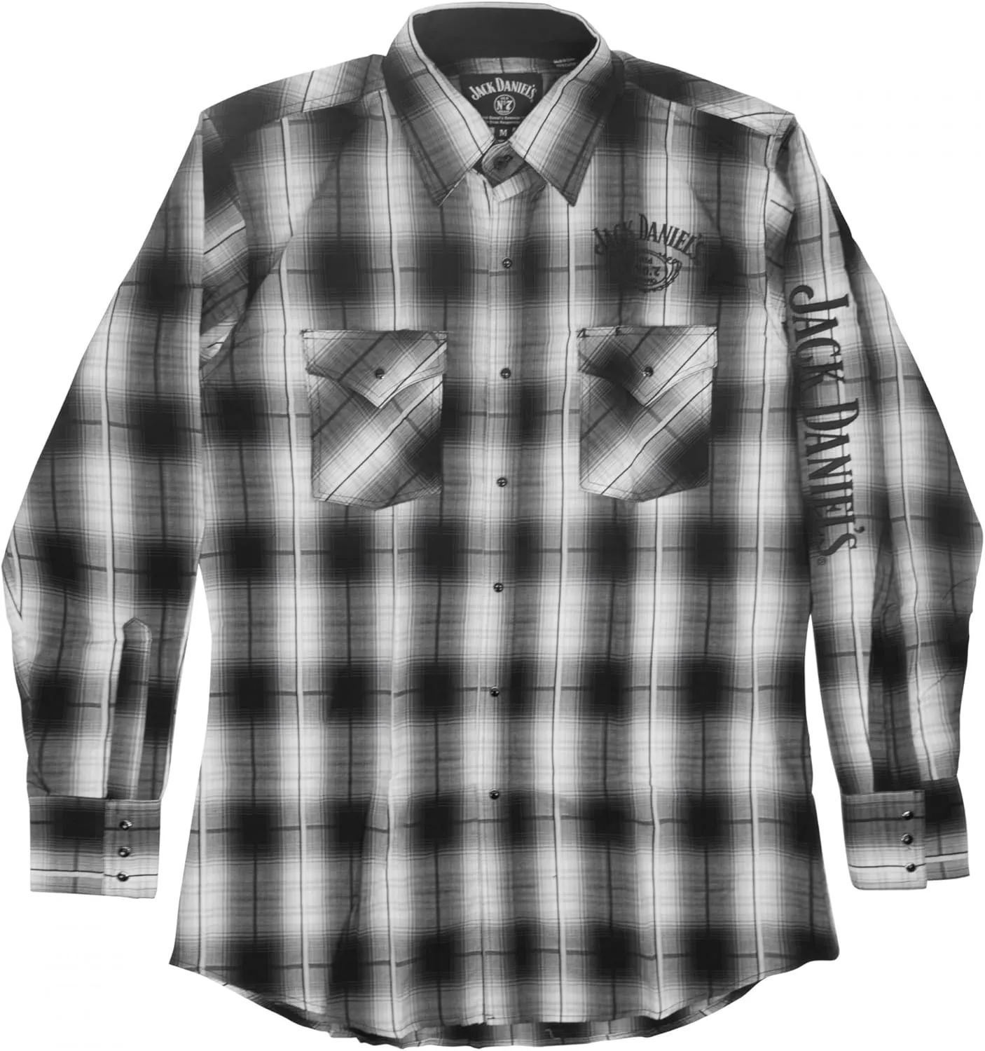 Jack Daniel's Old No.7 Checkered Plaid Button Down Long-Sleeved Shirt