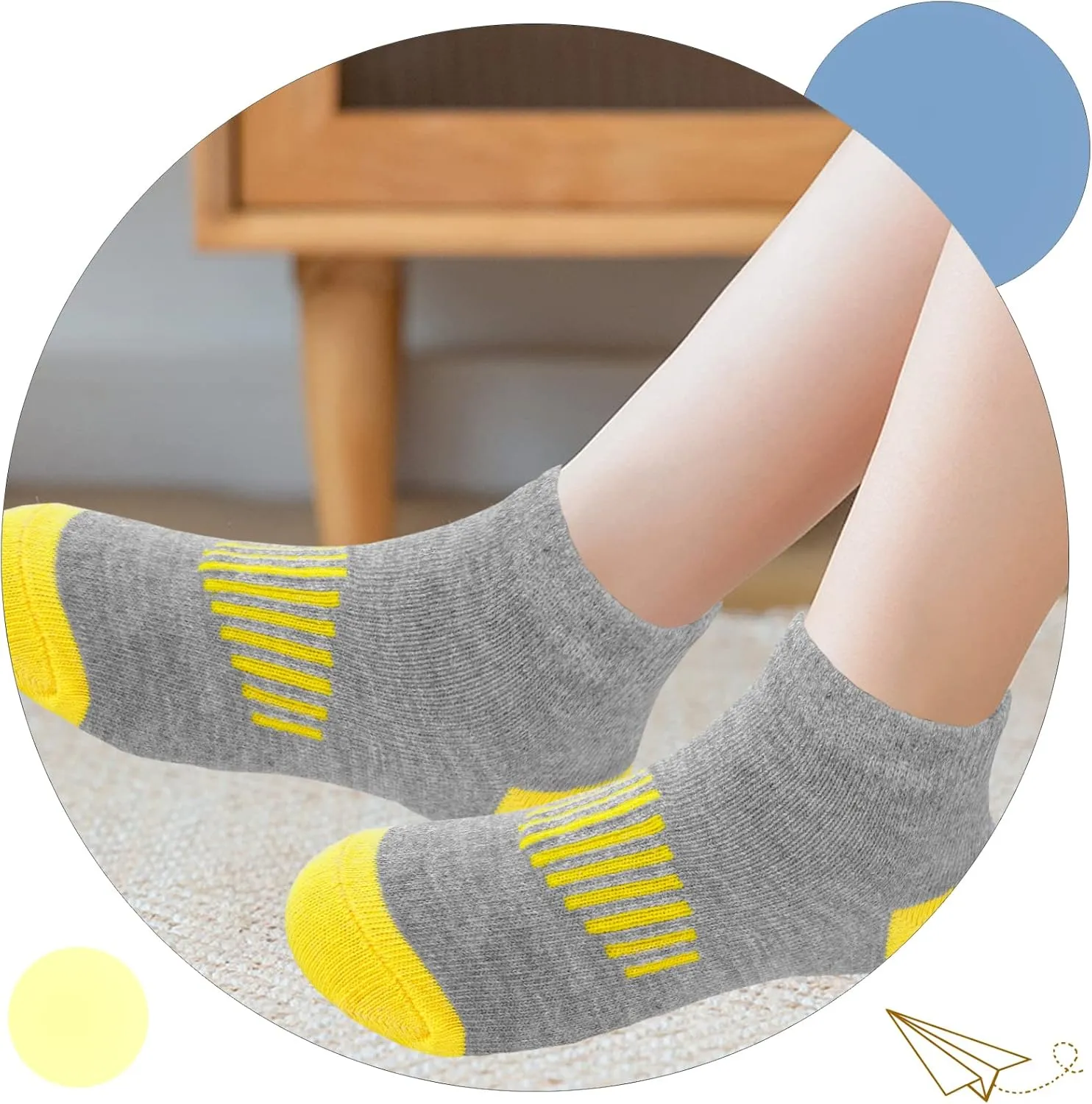 JAMEGIO boys socks 12 Pairs kids Half Cushion Low Cut Sock Sport Ankle Athletic Sock for Little Big Kids
