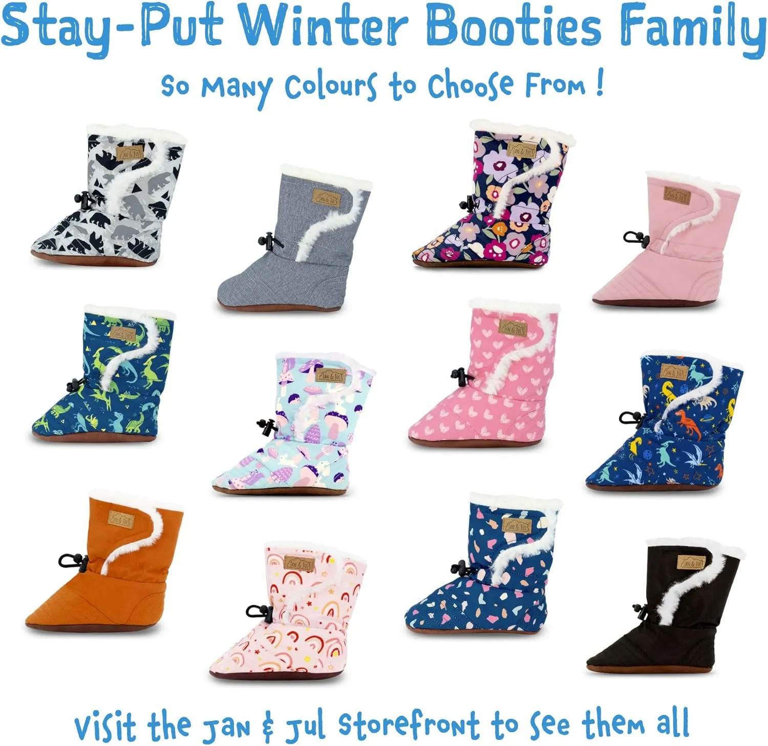 JAN & JUL Faux Fur Lined Winter Booties for Babies and Toddlers