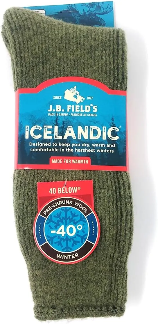 J.B. Field's -40 Below Arctic Trail Thermal Winter Socks for Hiking, Trekking & Outdoor Activity, 85% Preshrunk Wool