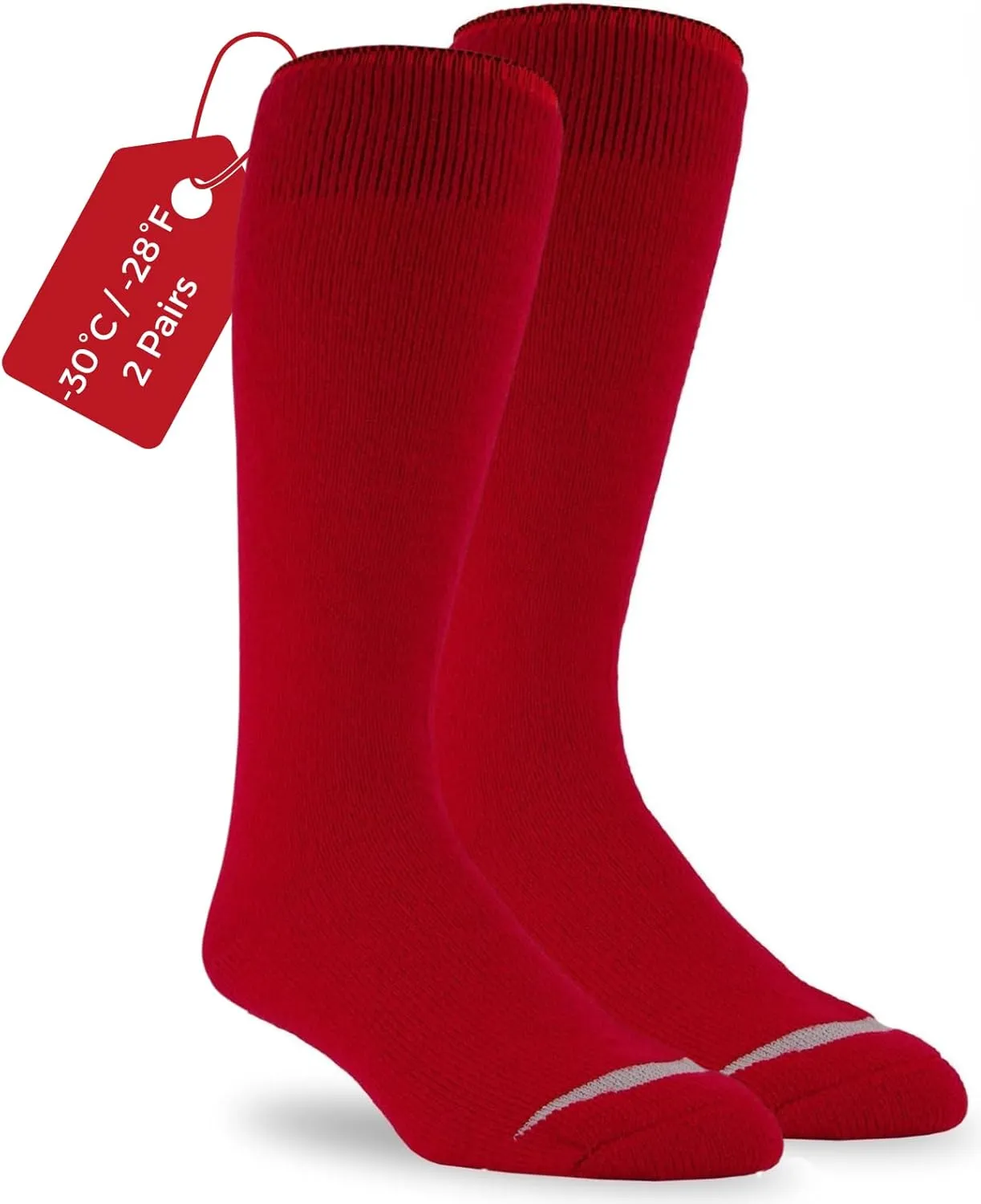 J.B. Field's Alpine -30 Below Winter Socks, Over-the-Calf Merino Wool Thermal Socks, 2 Pairs