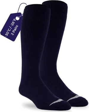 J.B. Field's Alpine -30 Below Winter Socks, Over-the-Calf Merino Wool Thermal Socks, 2 Pairs
