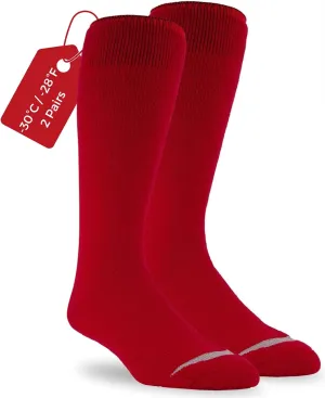J.B. Field's Alpine -30 Below Winter Socks, Over-the-Calf Merino Wool Thermal Socks, 2 Pairs