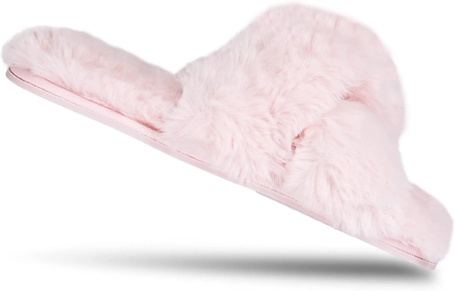 Jessica Simpson Girl's Plush Faux Fur Slip on House Slippers with Memory Foam