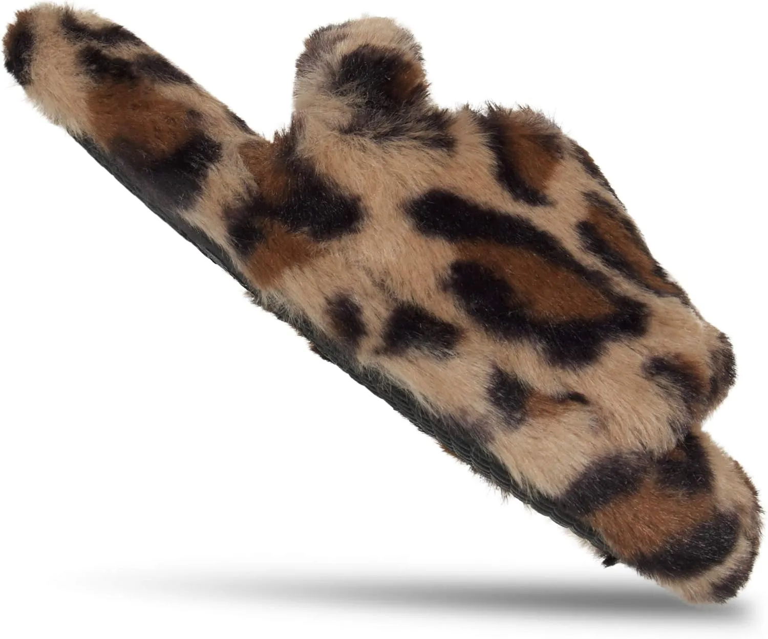 Jessica Simpson Girl's Plush Faux Fur Slip on House Slippers with Memory Foam
