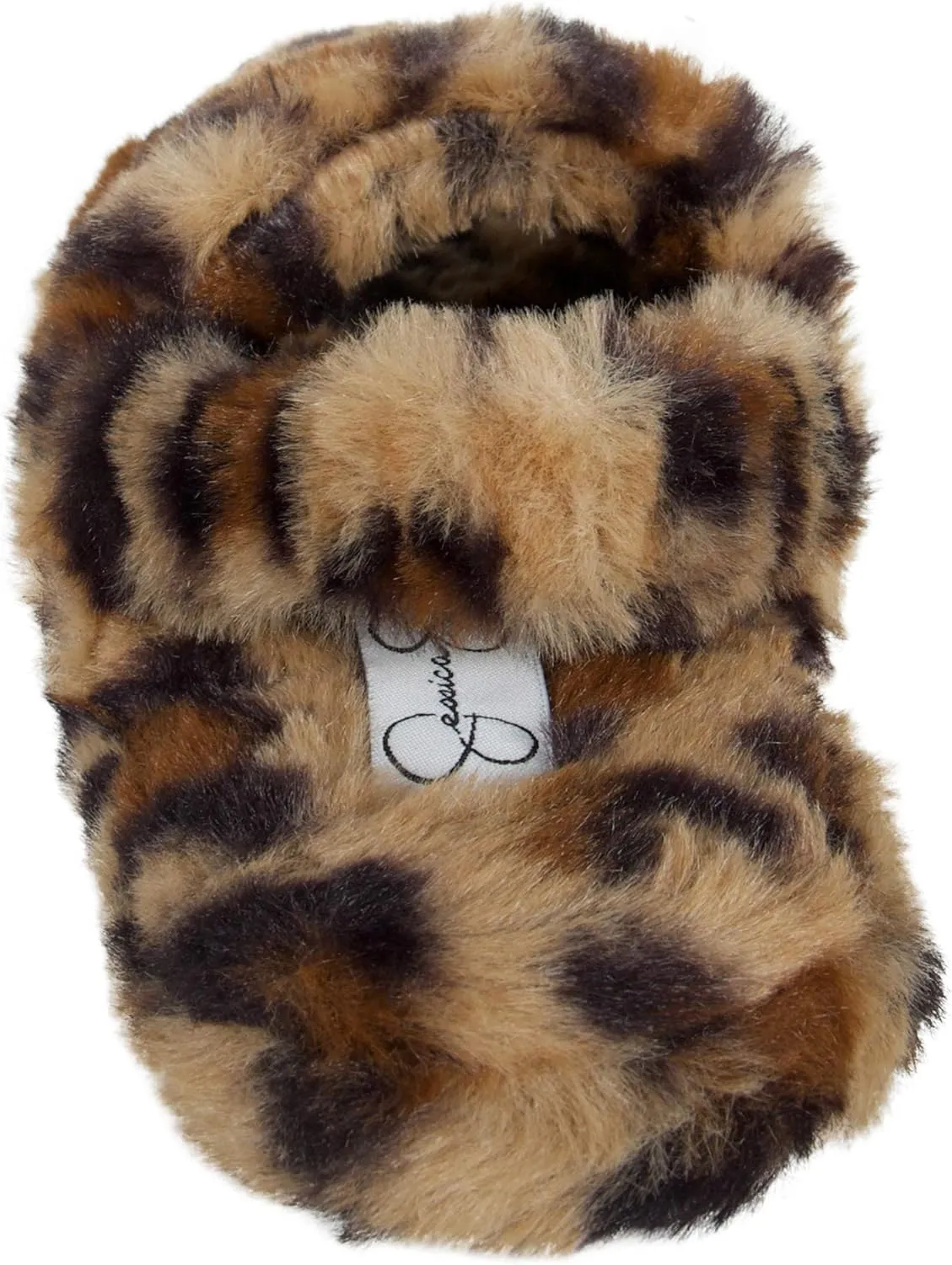 Jessica Simpson Girl's Plush Faux Fur Slip on House Slippers with Memory Foam