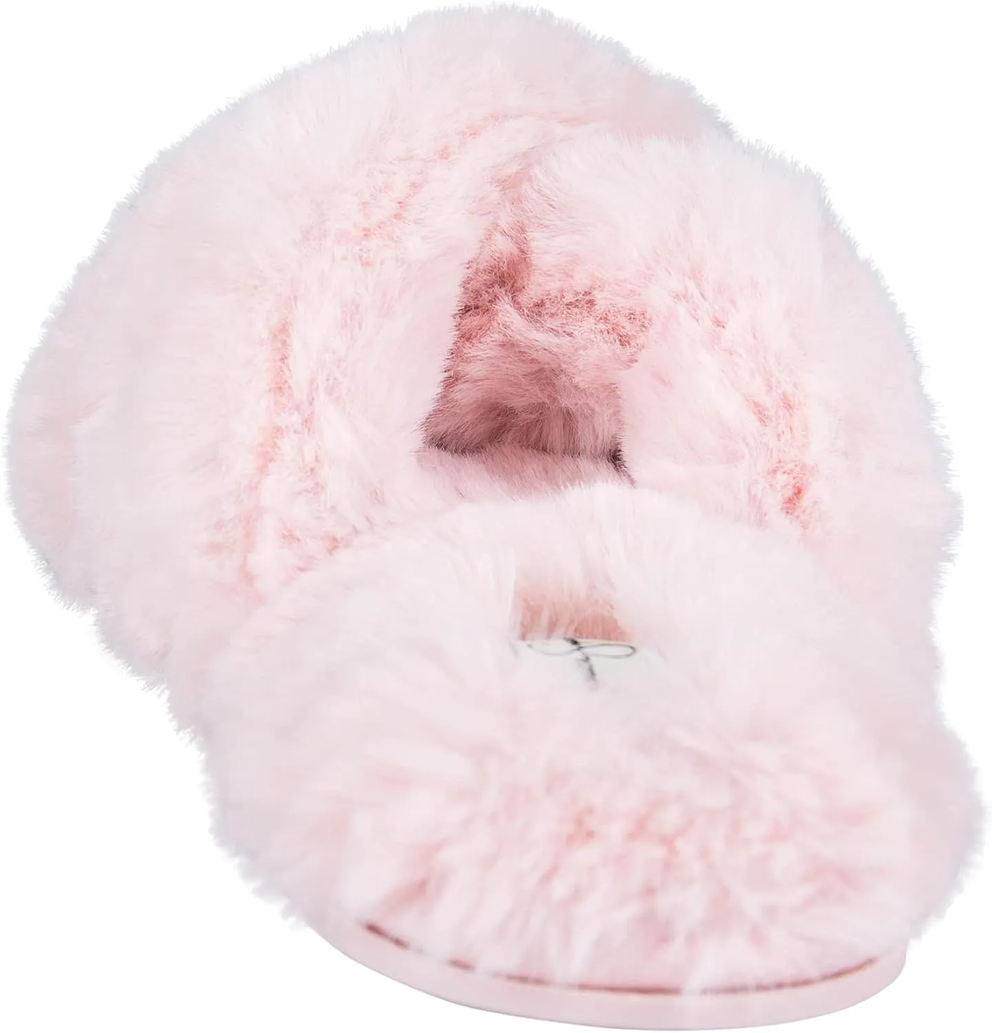 Jessica Simpson Girl's Plush Faux Fur Slip on House Slippers with Memory Foam