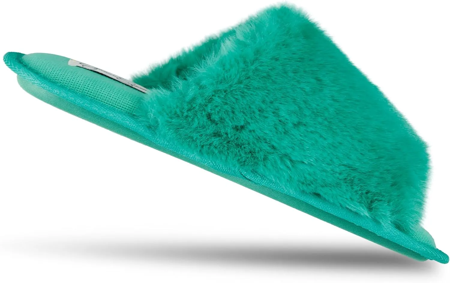 Jessica Simpson Women's Plush Faux Fur Fuzzy Slide on Open Toe Slipper with Memory Foam
