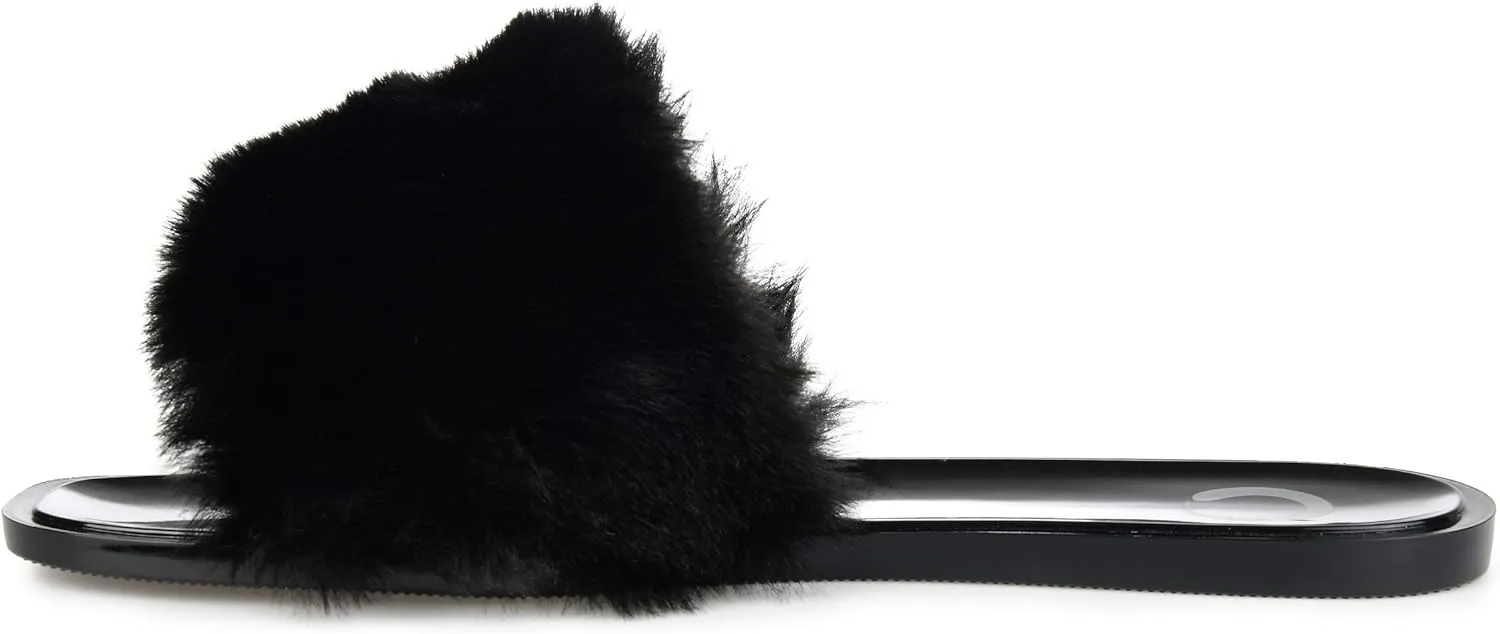 Journee Women's Faux Fur Dusk Slide