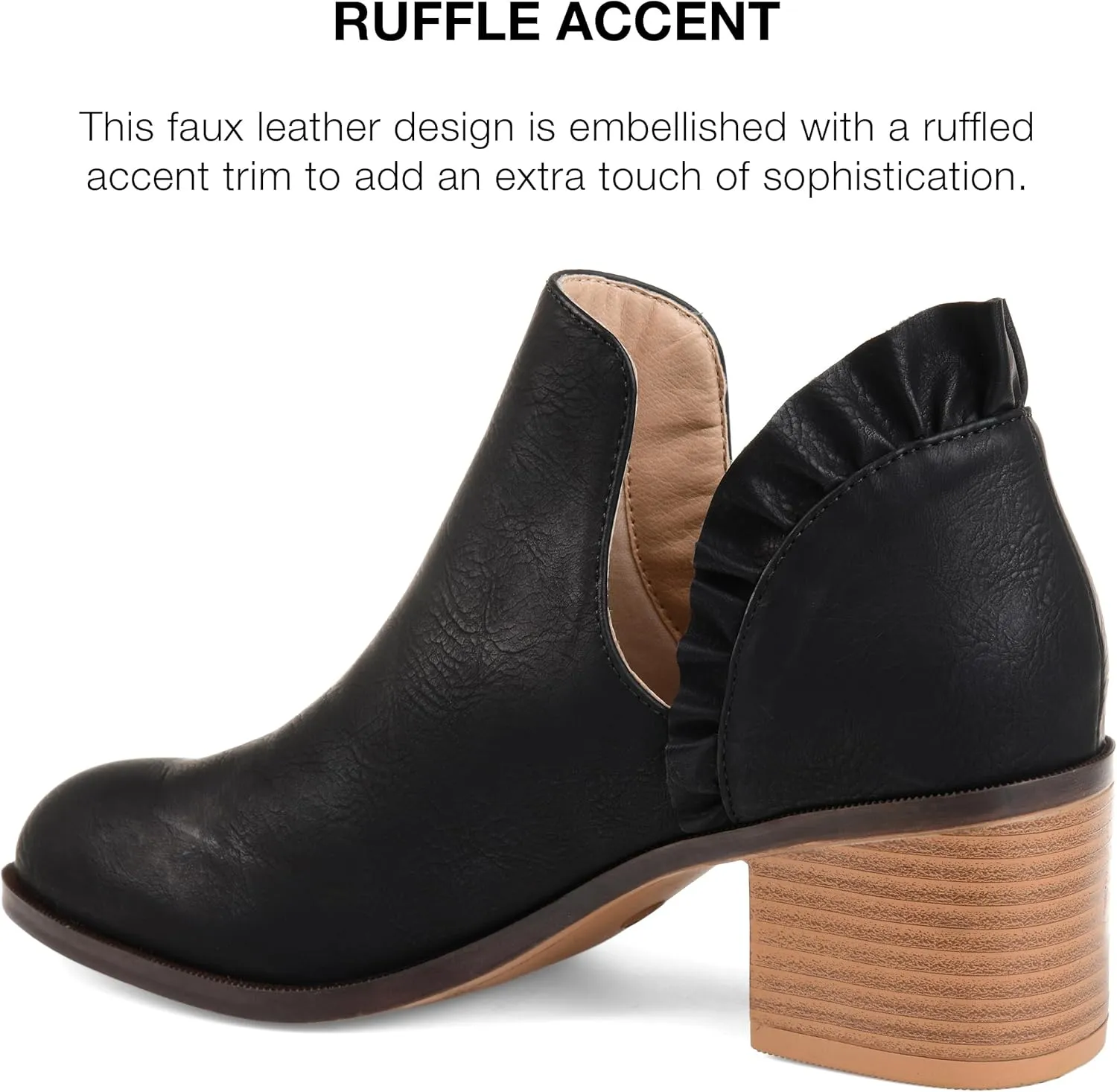 Journee Womens Lennie Tru Comfort Foam Slip On Stacked Heel Booties
