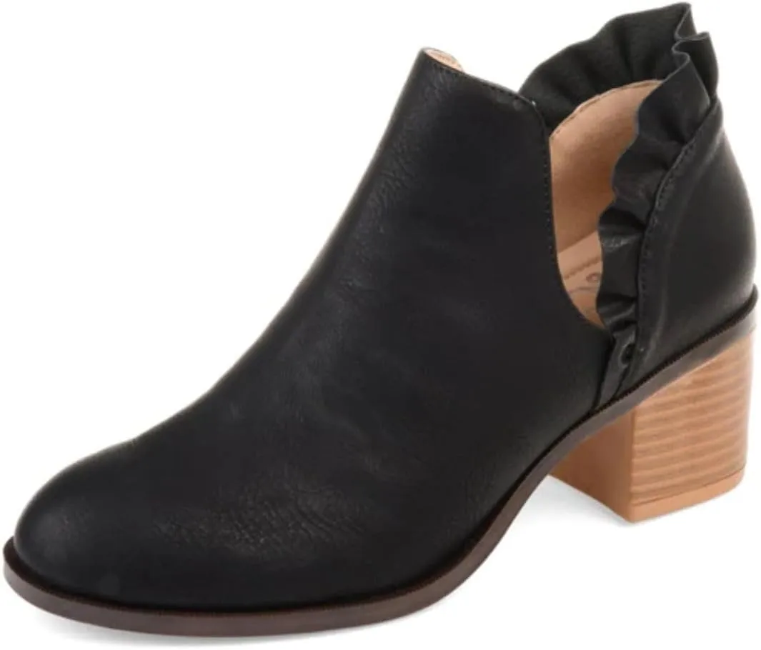 Journee Womens Lennie Tru Comfort Foam Slip On Stacked Heel Booties