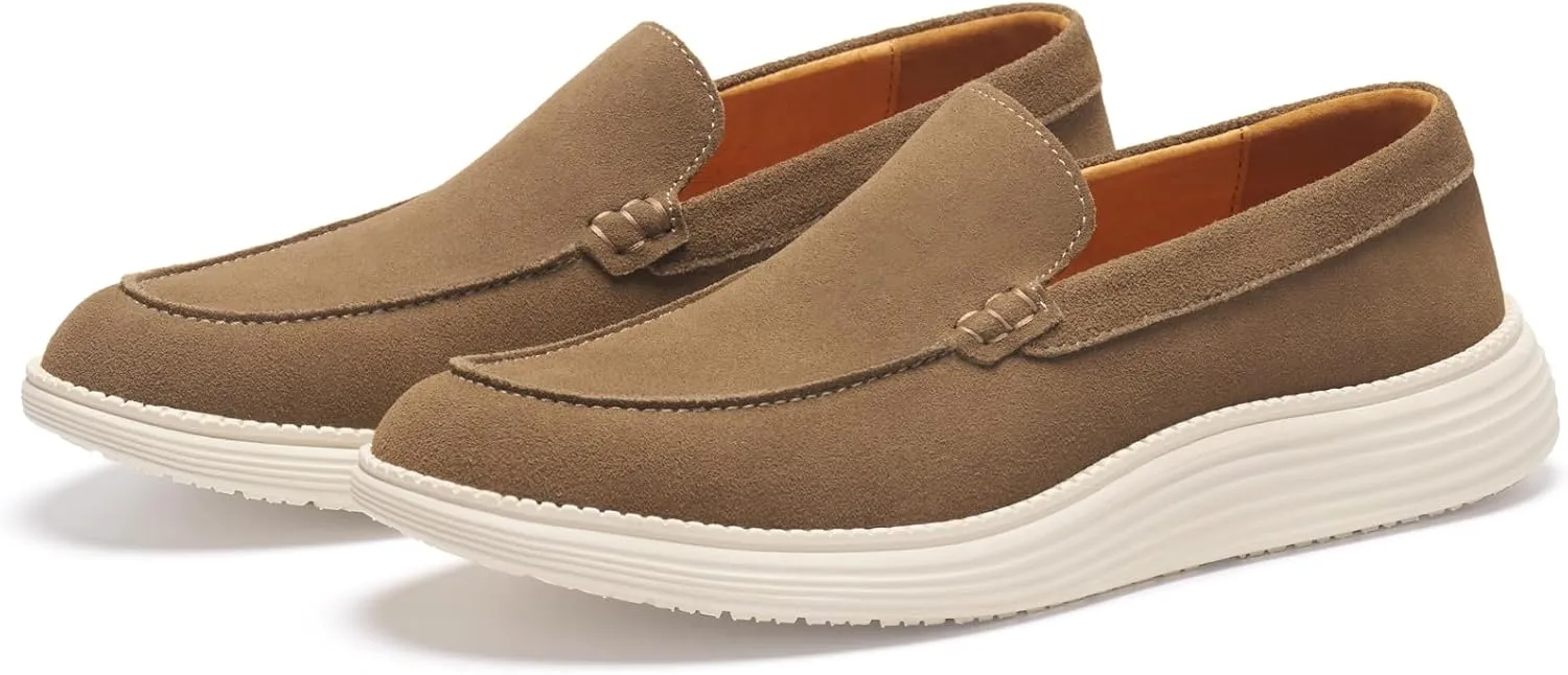 Journey West Men's Comfort Casual Slip-on Suede Leather Loafers Shoes for Men