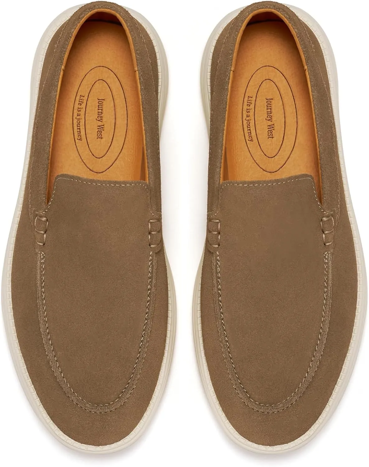 Journey West Men's Comfort Casual Slip-on Suede Leather Loafers Shoes for Men