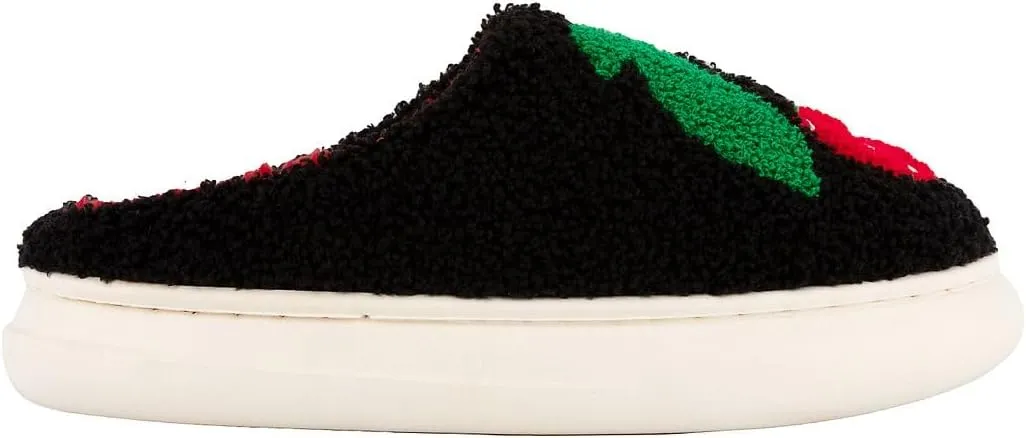 Juicy Couture Women's Faux Fur Slippers – Fuzzy Closed-Toe, Fluffy Winter House Shoes, Comfortable Slip-Ons
