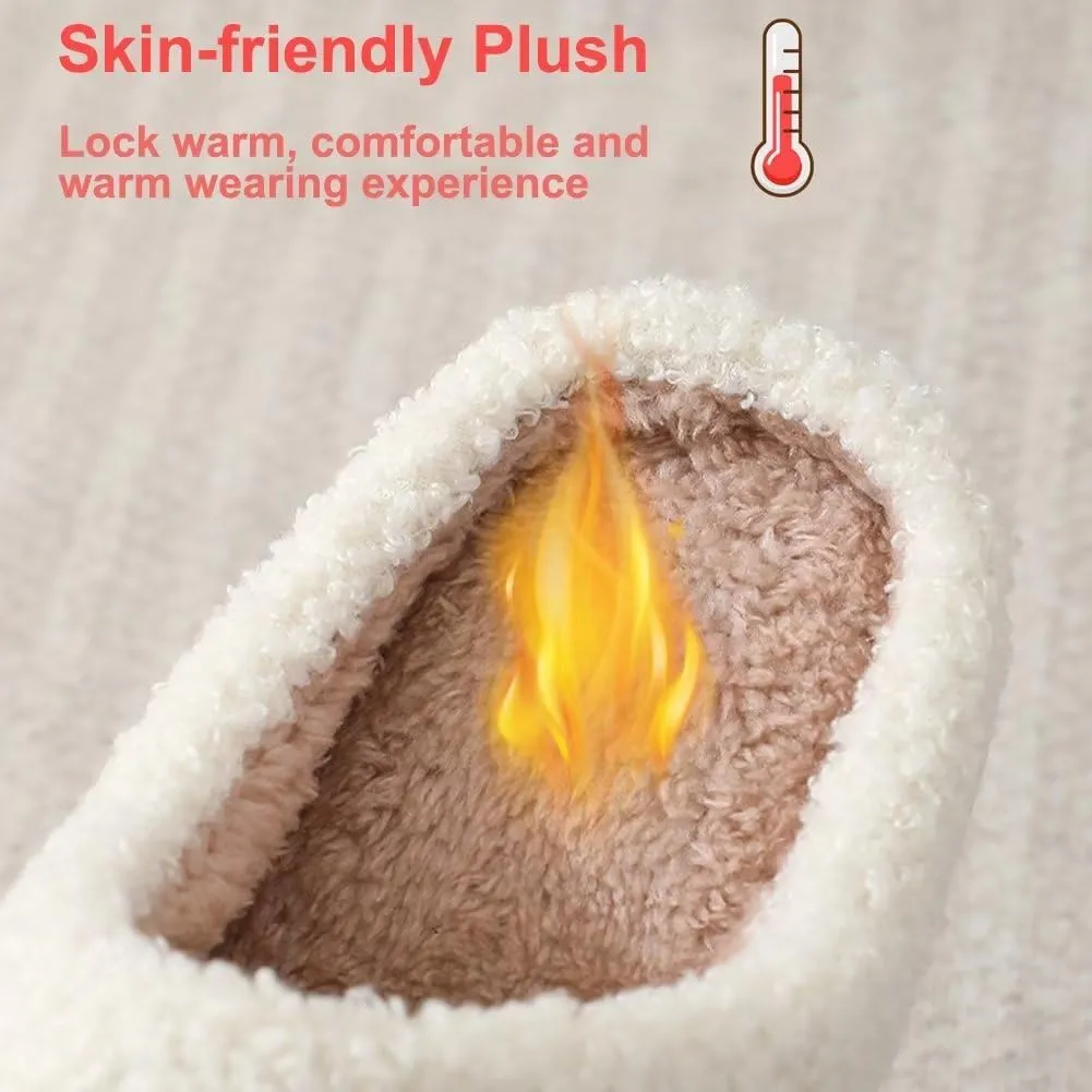 KEYUSHOP Happy Face Slippers for Kids Smile Face House Slippers Soft Plush Warm Preppy Slipper Anti-Slip Winter Fuzzy House Shoes for Toddler Girls