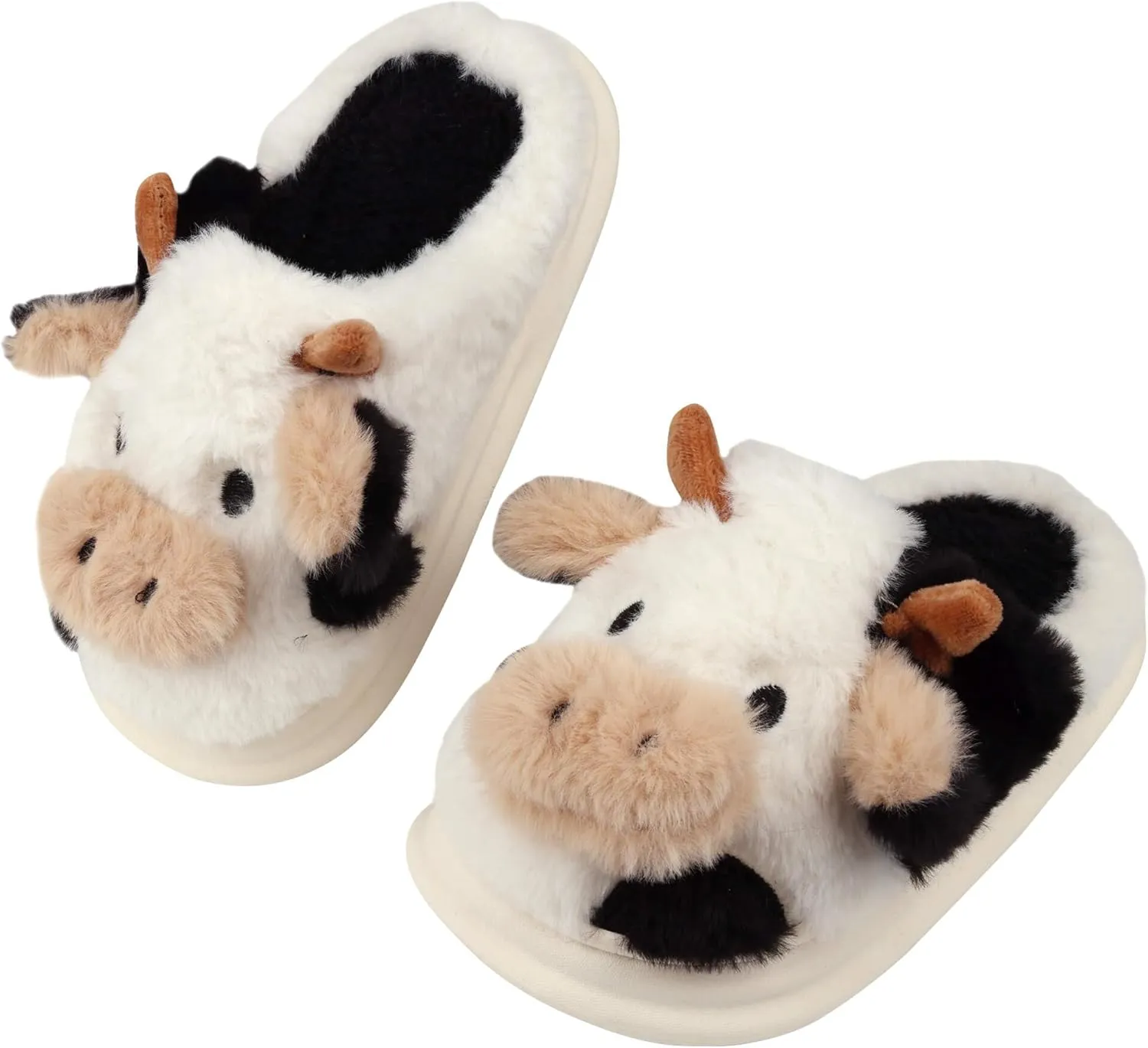 Kids Cow Slippers - Toddler Slippers for Boys & Girls, Cute Animal Design, Indoor/Outdoor Plush, Warm & Fuzzy, Memory Foam Insole