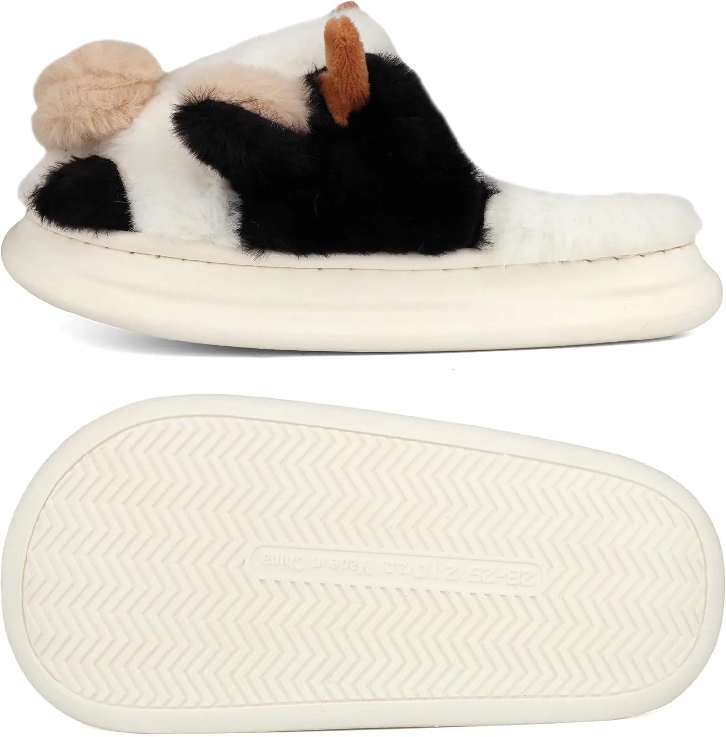 Kids Cow Slippers - Toddler Slippers for Boys & Girls, Cute Animal Design, Indoor/Outdoor Plush, Warm & Fuzzy, Memory Foam Insole