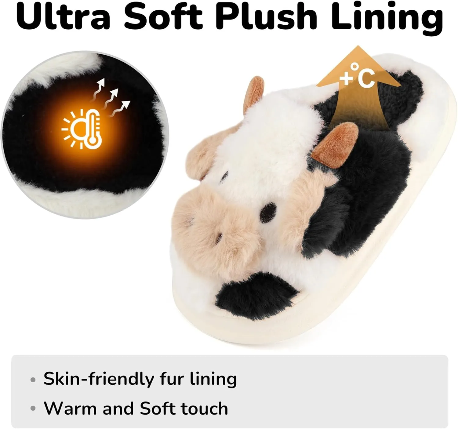 Kids Cow Slippers - Toddler Slippers for Boys & Girls, Cute Animal Design, Indoor/Outdoor Plush, Warm & Fuzzy, Memory Foam Insole
