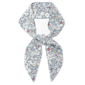 Liberty London Scarf - Choose Length - June's Meadow Grey Floral Skinny Scarf, Tie Headband, Handbag/Purse flair - Silky Tana Lawn Cotton