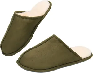 LORDFON Mens-Memory-Foam-Slip-On-House-Slippers Closed Toe Scuff Indoor Home Slipper for Men Comfy Cozy Soft Non-Slip Bedroom Slippers Houseshoes