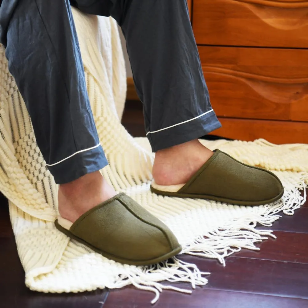 LORDFON Mens-Memory-Foam-Slip-On-House-Slippers Closed Toe Scuff Indoor Home Slipper for Men Comfy Cozy Soft Non-Slip Bedroom Slippers Houseshoes