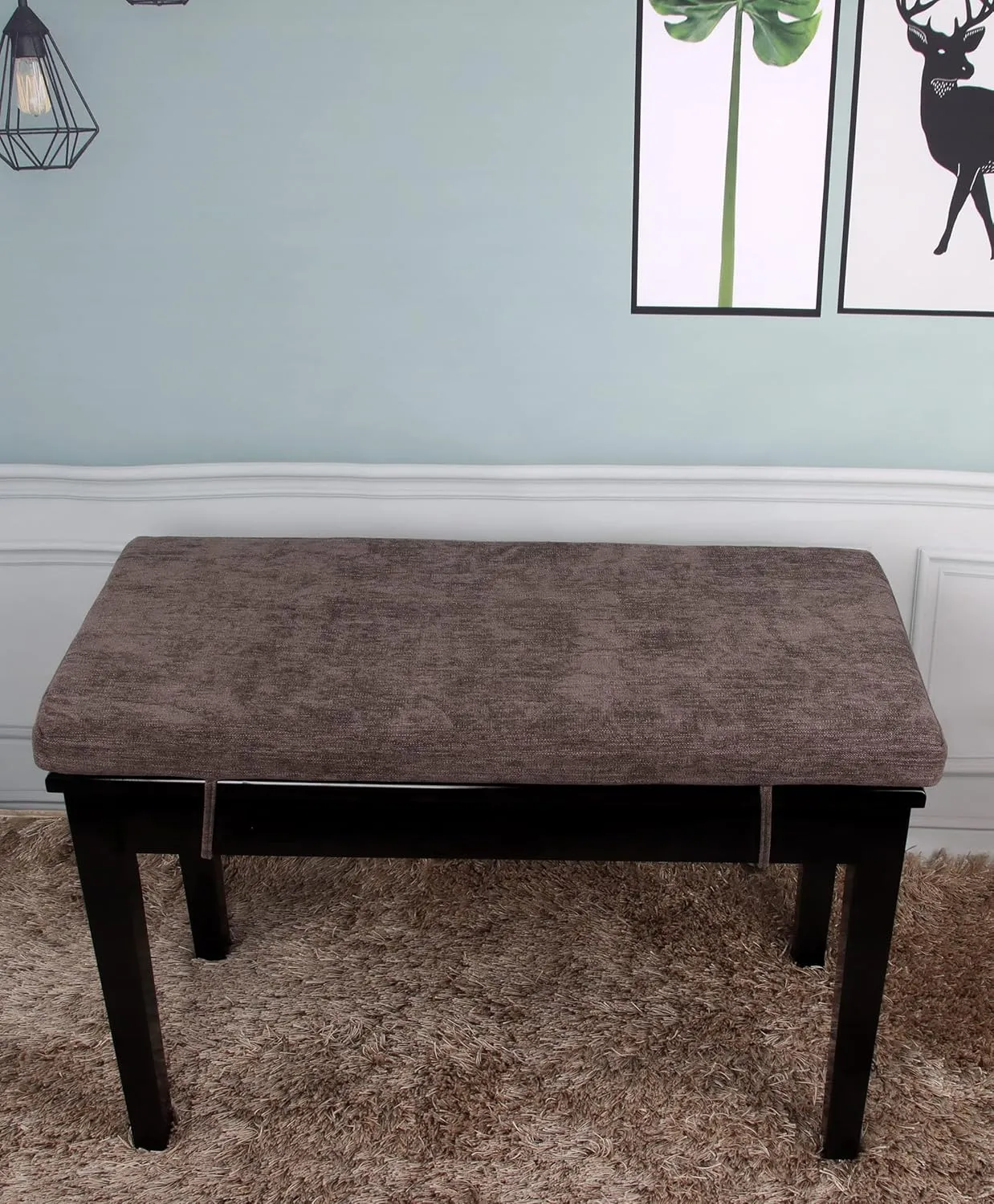 Loveboat Washable Bench Cushion, Non-Slip Bench Pad for Shoe Storage, Window, Piano, Dining 34"x14"x2" Brown