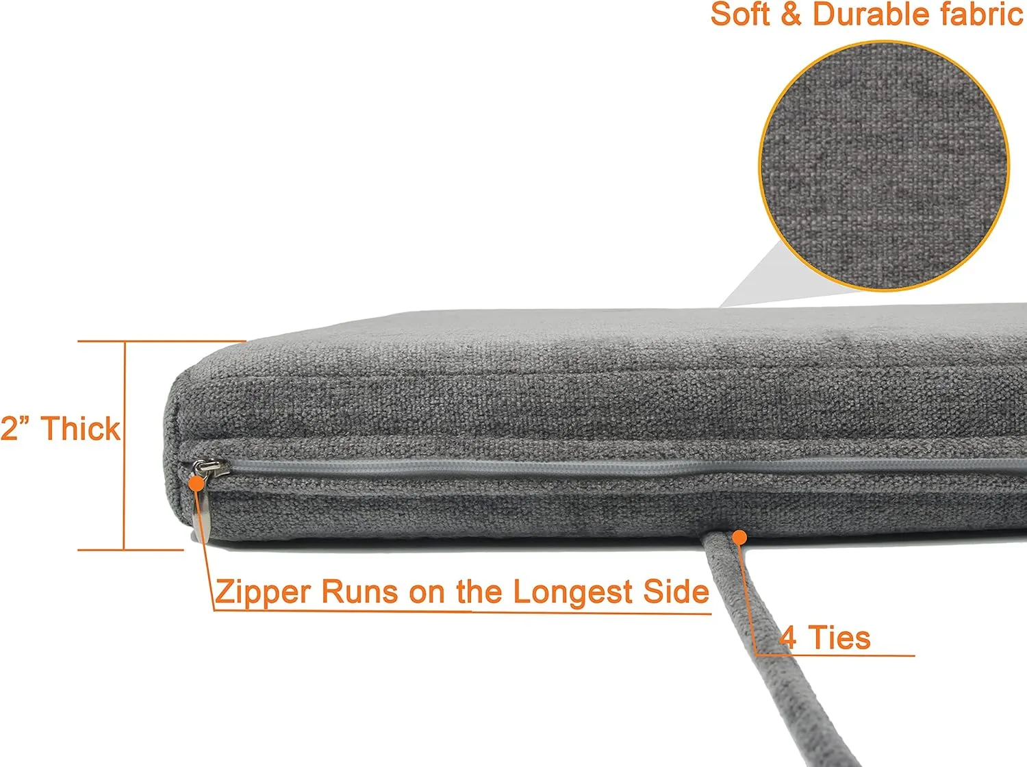 Loveboat Washable Bench Cushion, Non-Slip Bench Pad for Shoe Storage, Window, Piano, Dining 34"x14"x2" Brown