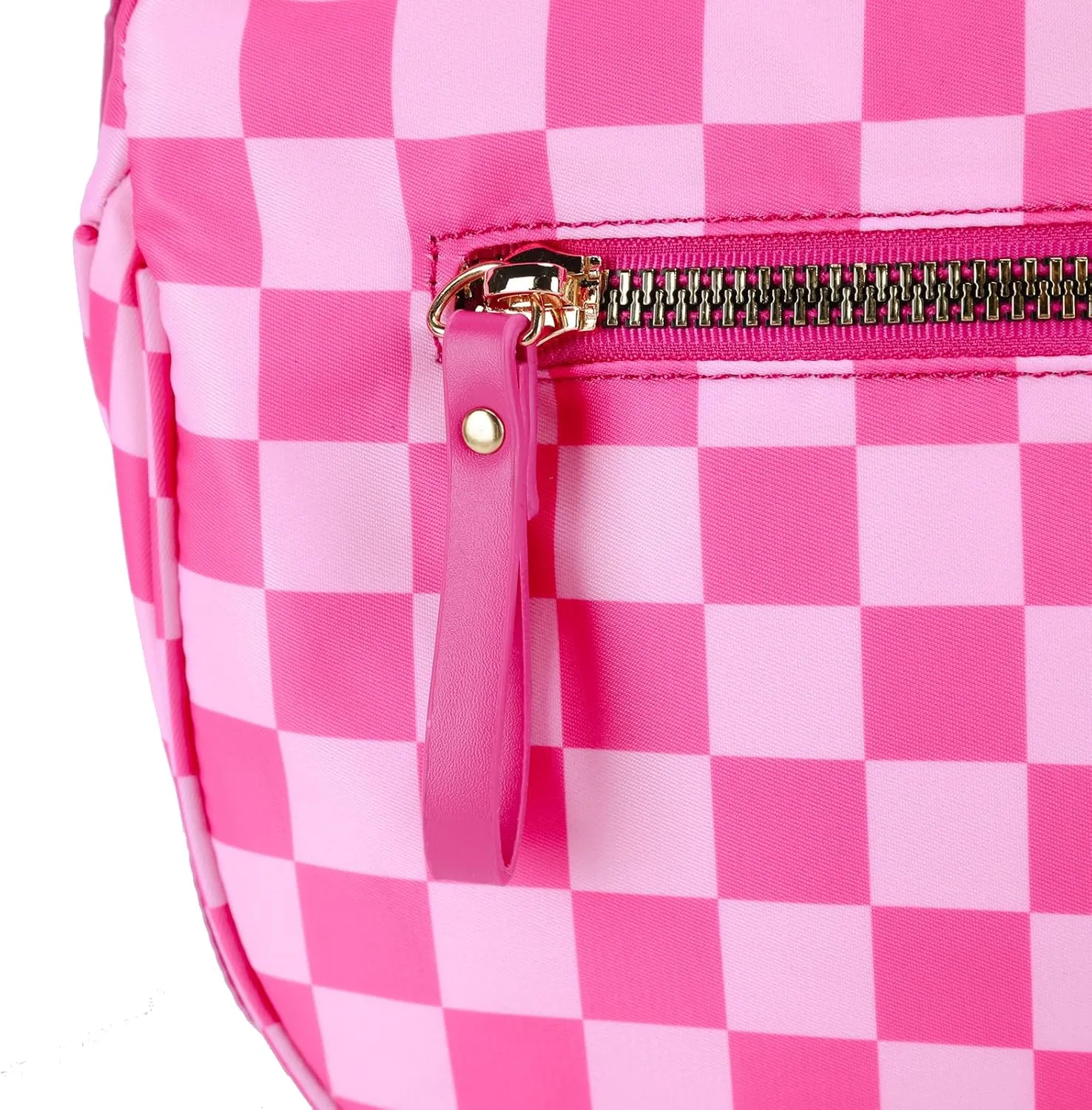 Lushandy Checkered Crossbody Bags for Women, Bum Bag Nylon Checkered Shoulder Bag Large Hobo Crossbody Purse for Travel