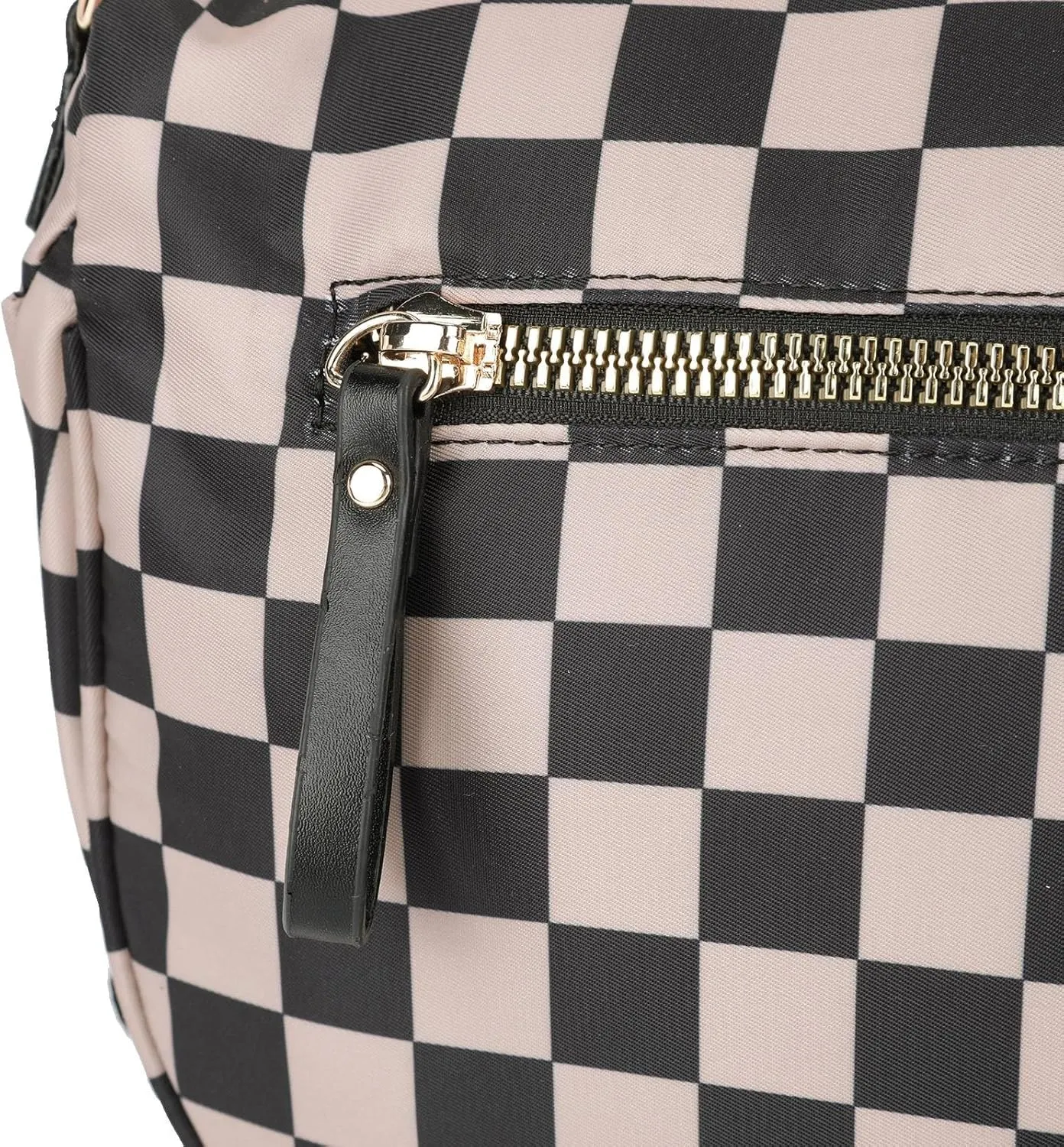 Lushandy Checkered Crossbody Bags for Women, Bum Bag Nylon Checkered Shoulder Bag Large Hobo Crossbody Purse for Travel