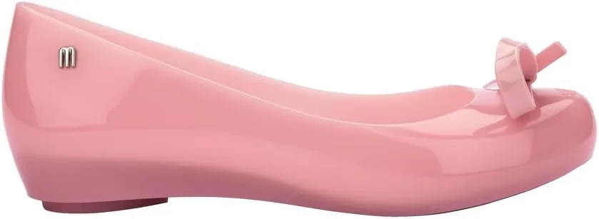 Melissa Ultragirl Bow II Flat - Versatile Slip-On Design - Stylish Flats for Women - Sweet Bow Detail - Comfy Fit - PVC & Metal Upper - Laminated Insole - Bubblegum Scent - Dressy Flats