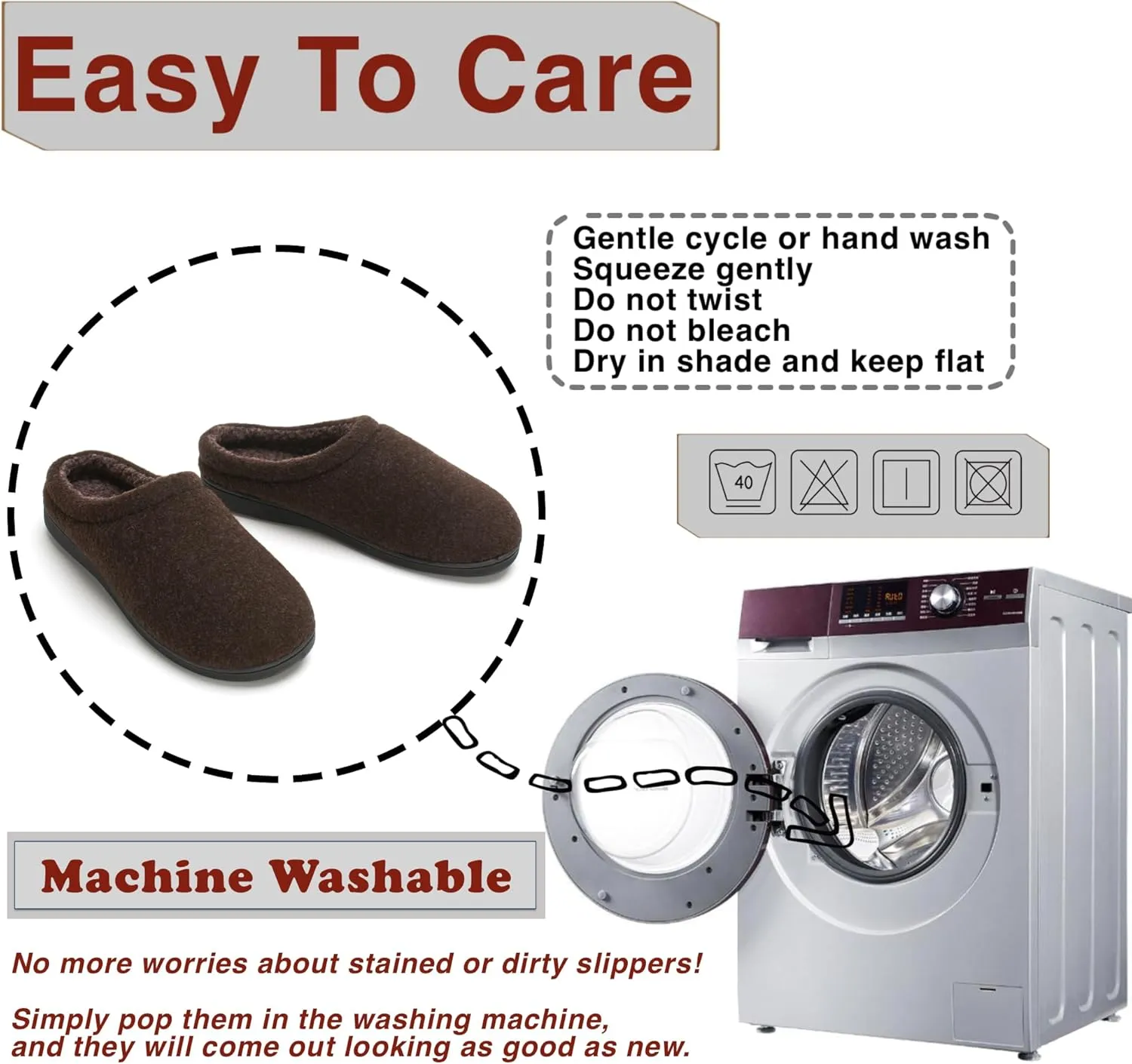Memory Foam House Slippers for Men Indoor Outdoor Non-Slip Rubber Soles with Fuzzy Plush Lining