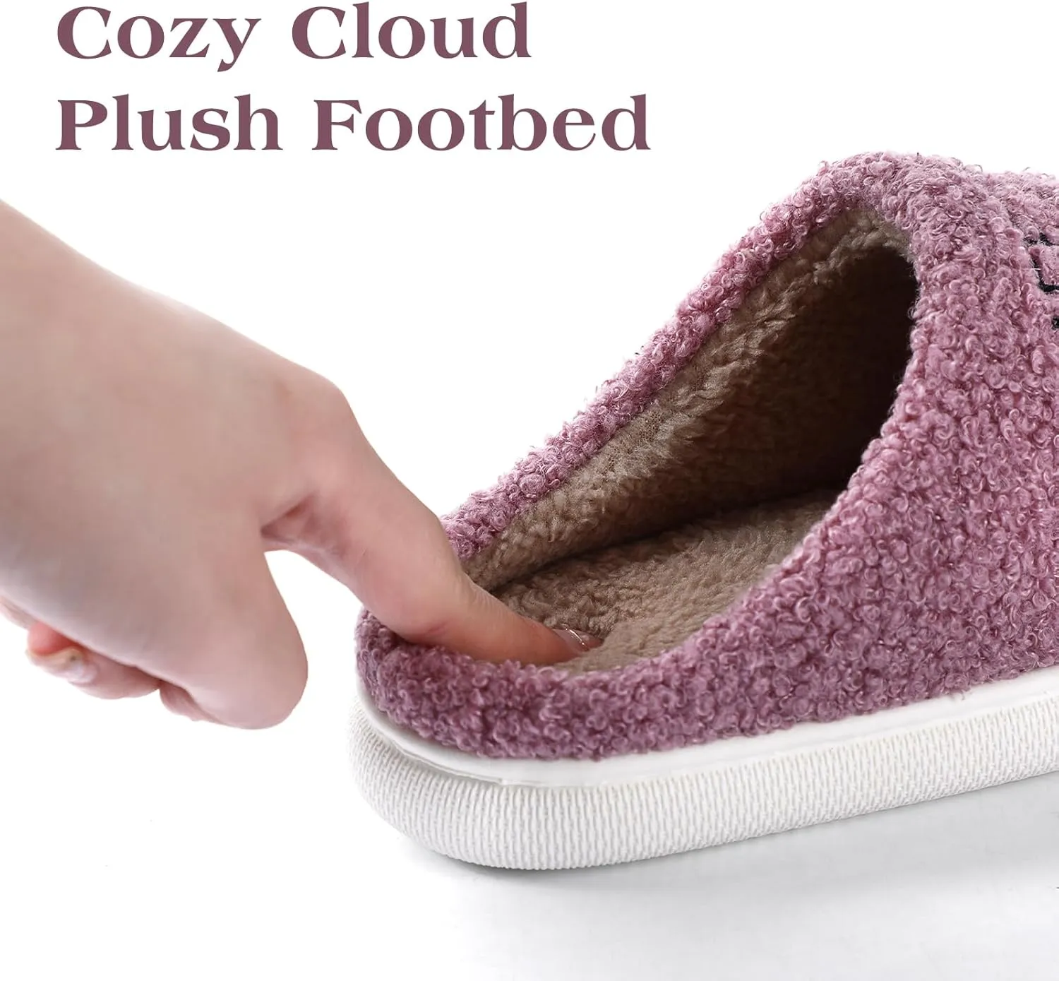 Menore Meet Me At Midnight Slippers for Womens Mens Soft Warm Fuzzy House Slides Memory Foam Lightweight Slip-on Slippers Indoor Outdoor
